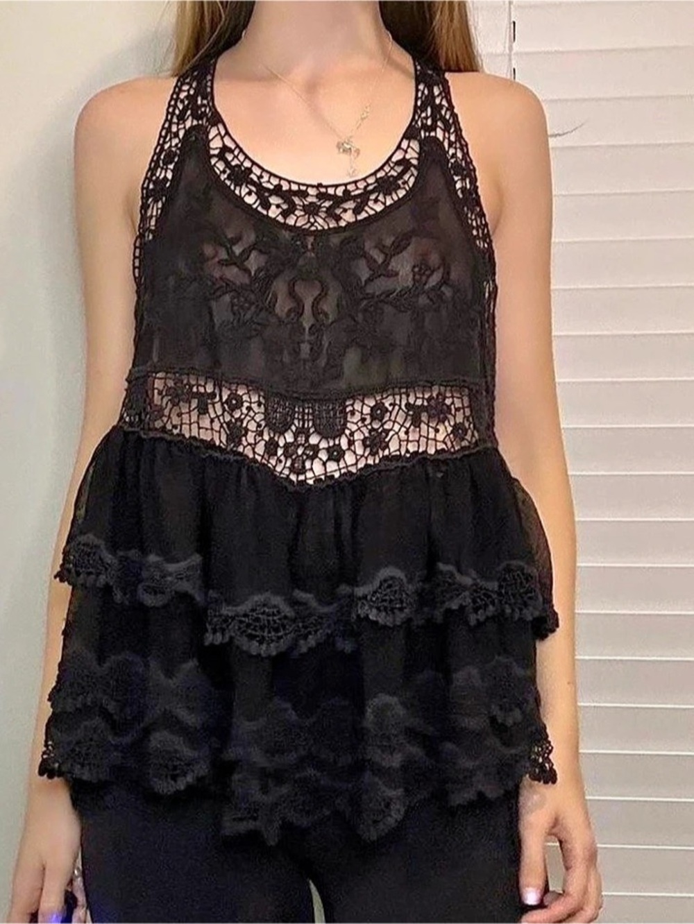 Free people Lace Black Camisole Like New